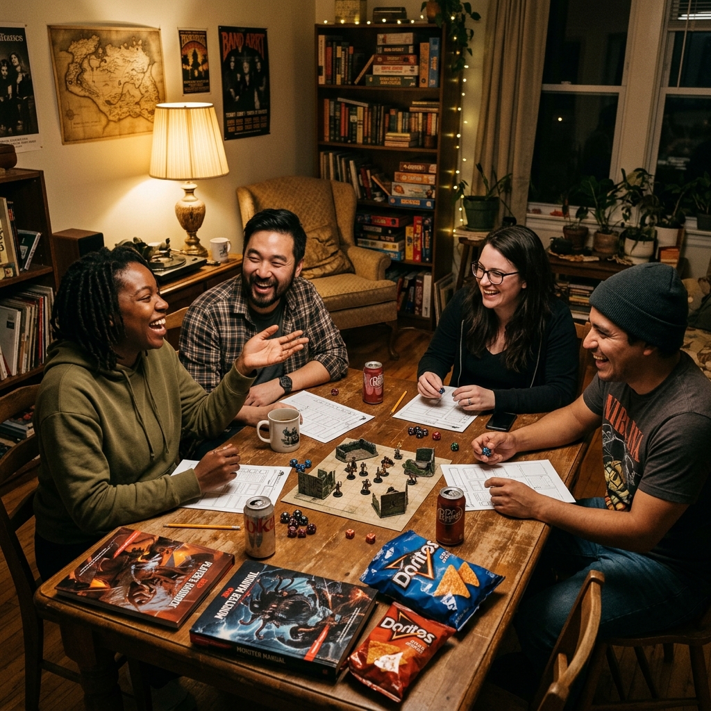 Friends playing D&D